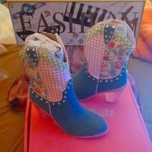 Sugar Thrill Denim & Patchwork Cowboy Boot